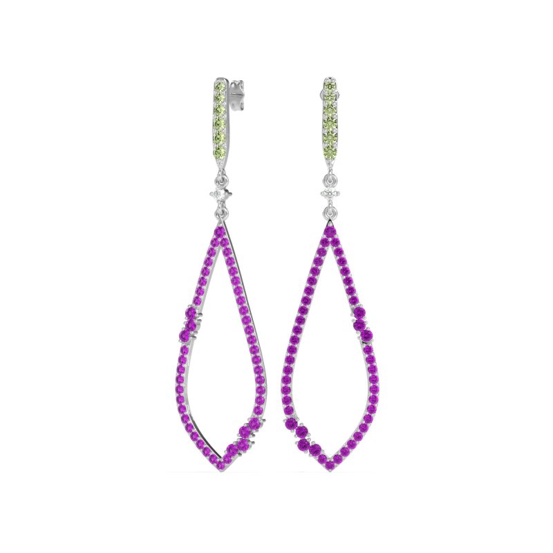 Pave Tear Drop Dangling Earrings