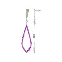 Pave Tear Drop Dangling Earrings