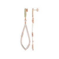 Pave Tear Drop Dangling Earrings