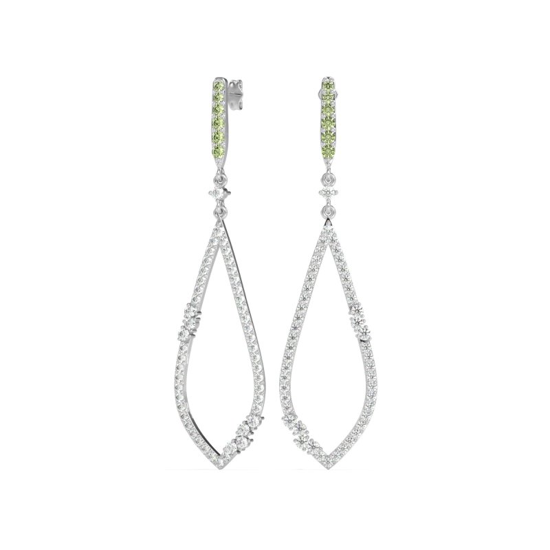 Pave Tear Drop Dangling Earrings