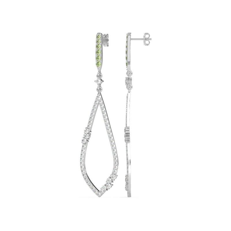 Pave Tear Drop Dangling Earrings