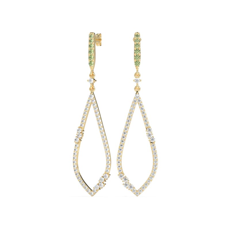 Pave Tear Drop Dangling Earrings