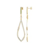Pave Tear Drop Dangling Earrings