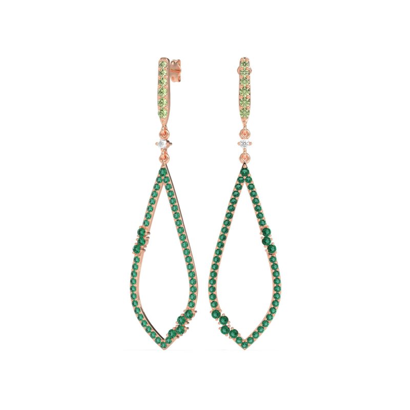 Pave Tear Drop Dangling Earrings