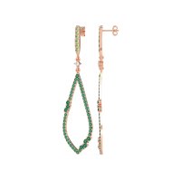 Pave Tear Drop Dangling Earrings