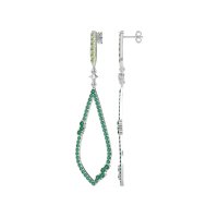 Pave Tear Drop Dangling Earrings