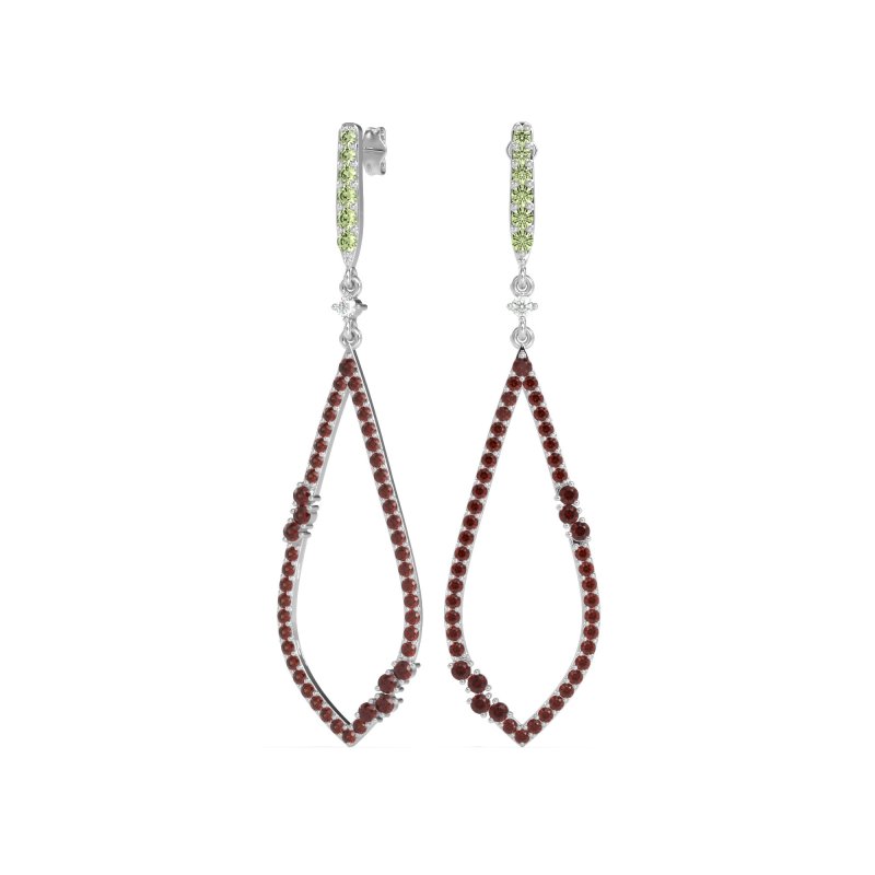 Pave Tear Drop Dangling Earrings