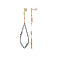 Pave Tear Drop Dangling Earrings