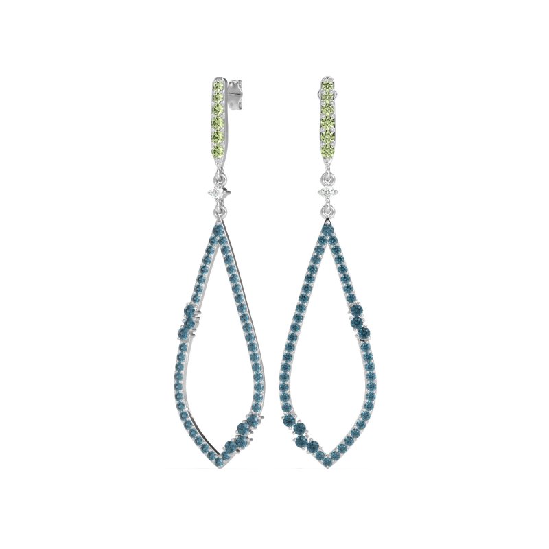 Pave Tear Drop Dangling Earrings
