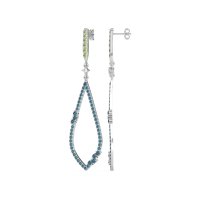 Pave Tear Drop Dangling Earrings