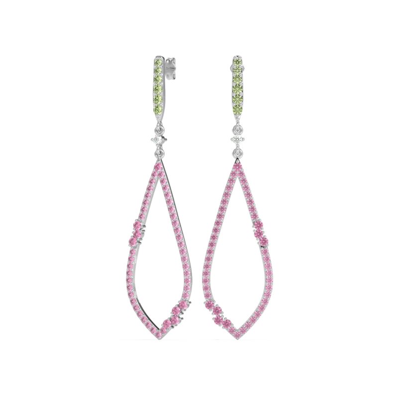 Pave Tear Drop Dangling Earrings