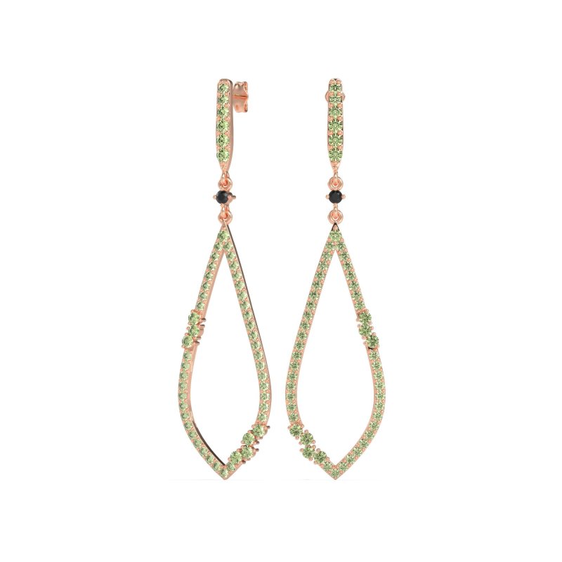 Pave Tear Drop Dangling Earrings