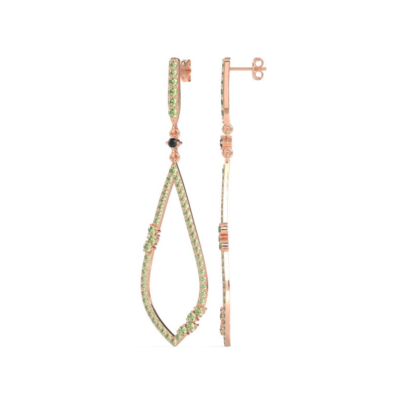 Pave Tear Drop Dangling Earrings