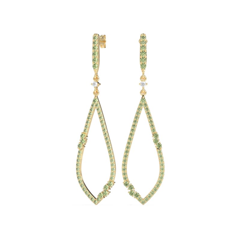 Pave Tear Drop Dangling Earrings