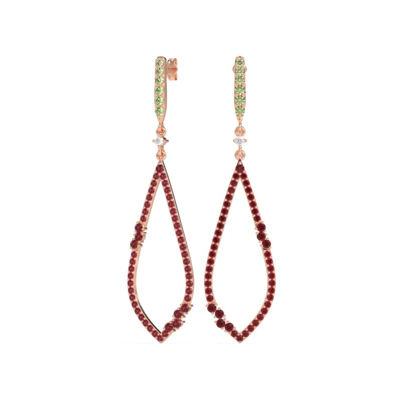 Pave Tear Drop Dangling Earrings