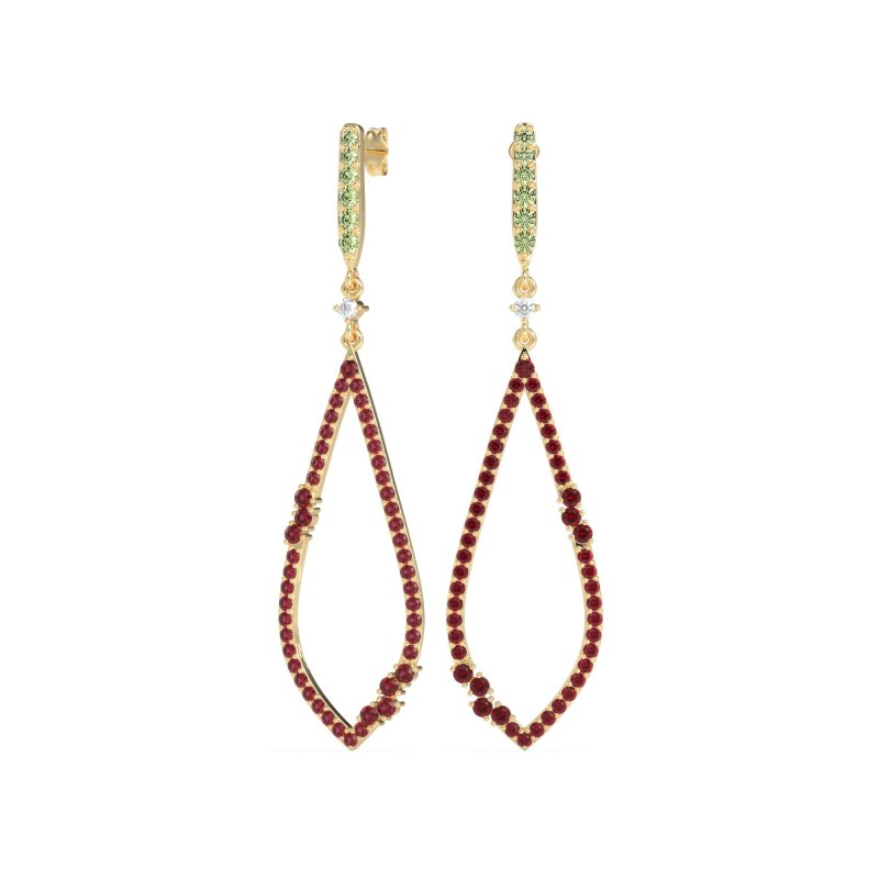 Pave Tear Drop Dangling Earrings