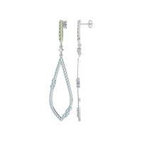 Pave Tear Drop Dangling Earrings