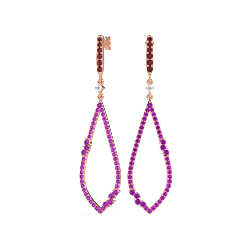Pave Tear Drop Dangling Earrings