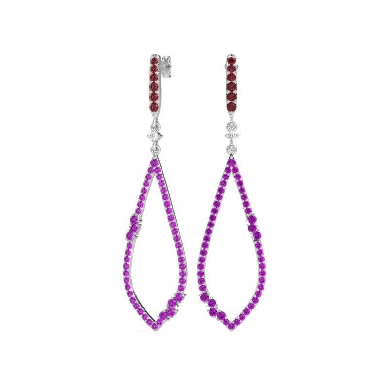 Pave Tear Drop Dangling Earrings