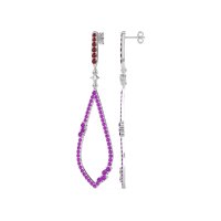 Pave Tear Drop Dangling Earrings
