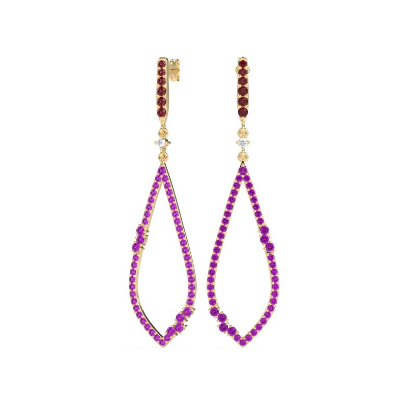 Pave Tear Drop Dangling Earrings
