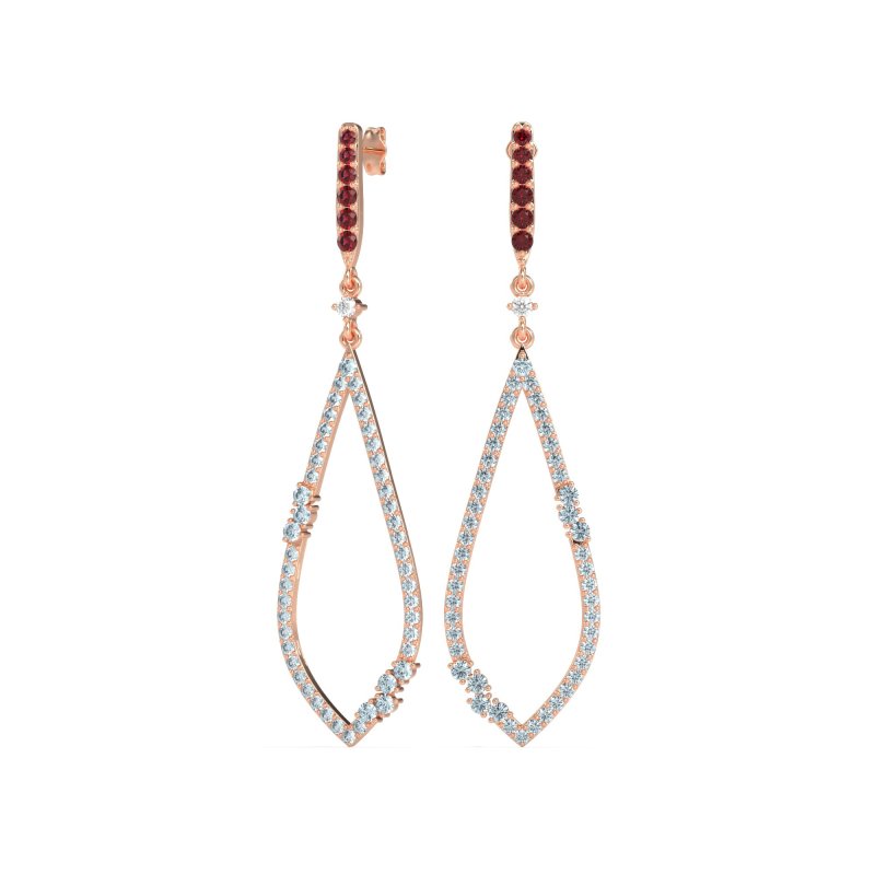 Pave Tear Drop Dangling Earrings