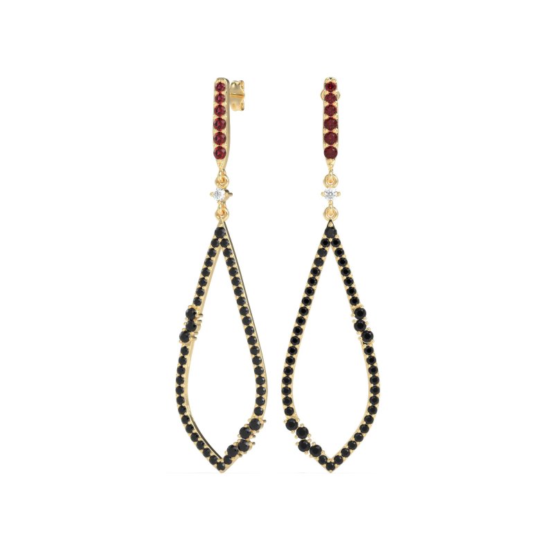 Pave Tear Drop Dangling Earrings