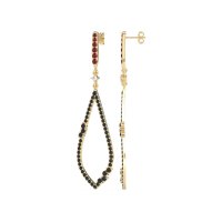 Pave Tear Drop Dangling Earrings