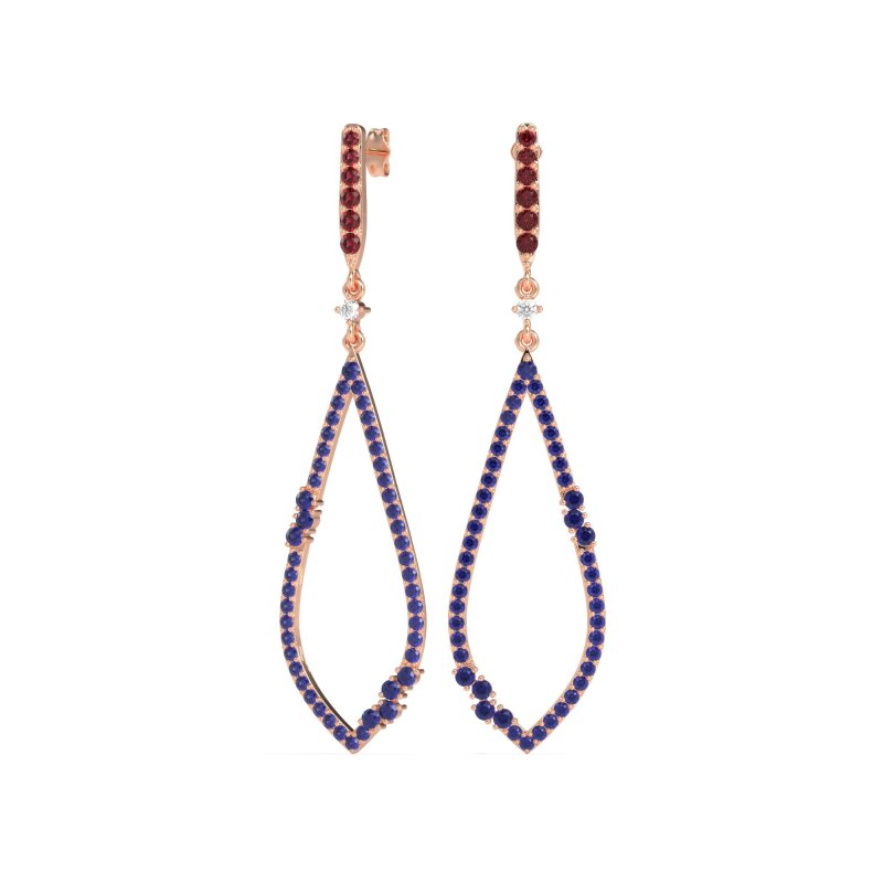 Pave Tear Drop Dangling Earrings