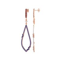 Pave Tear Drop Dangling Earrings
