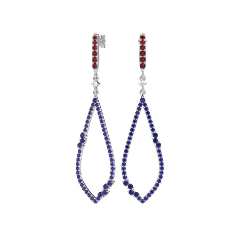 Pave Tear Drop Dangling Earrings