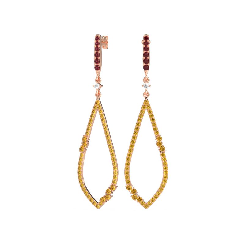 Pave Tear Drop Dangling Earrings