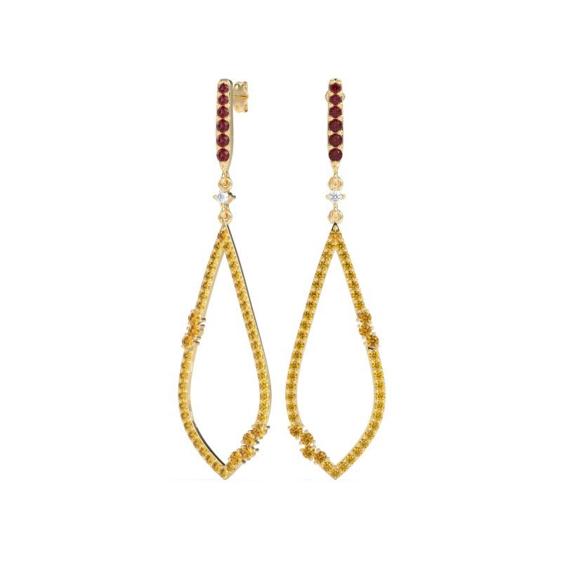 Pave Tear Drop Dangling Earrings