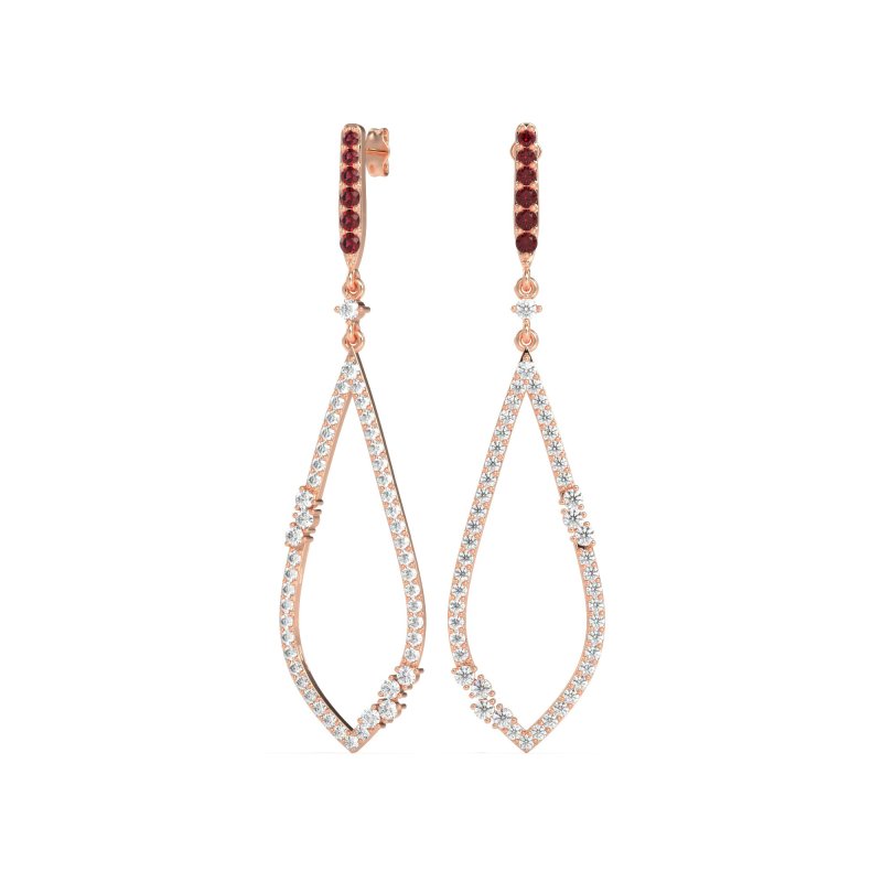 Pave Tear Drop Dangling Earrings