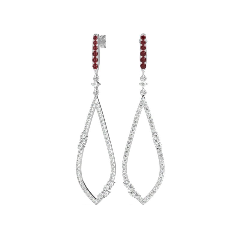 Pave Tear Drop Dangling Earrings