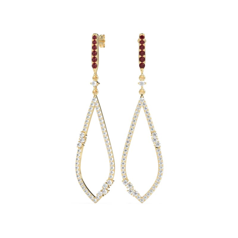 Pave Tear Drop Dangling Earrings