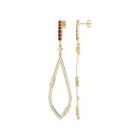Pave Tear Drop Dangling Earrings