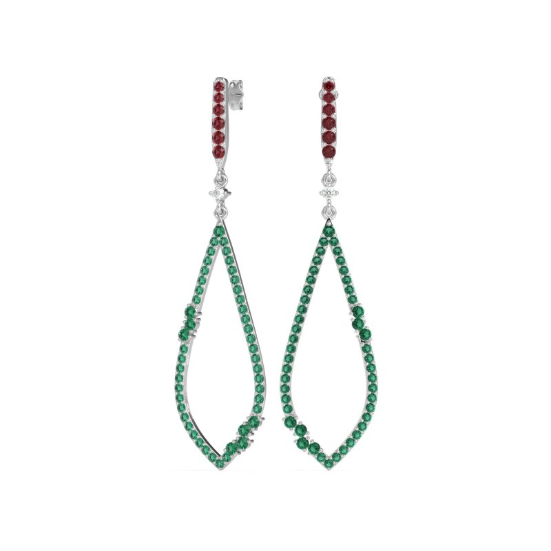 Pave Tear Drop Dangling Earrings