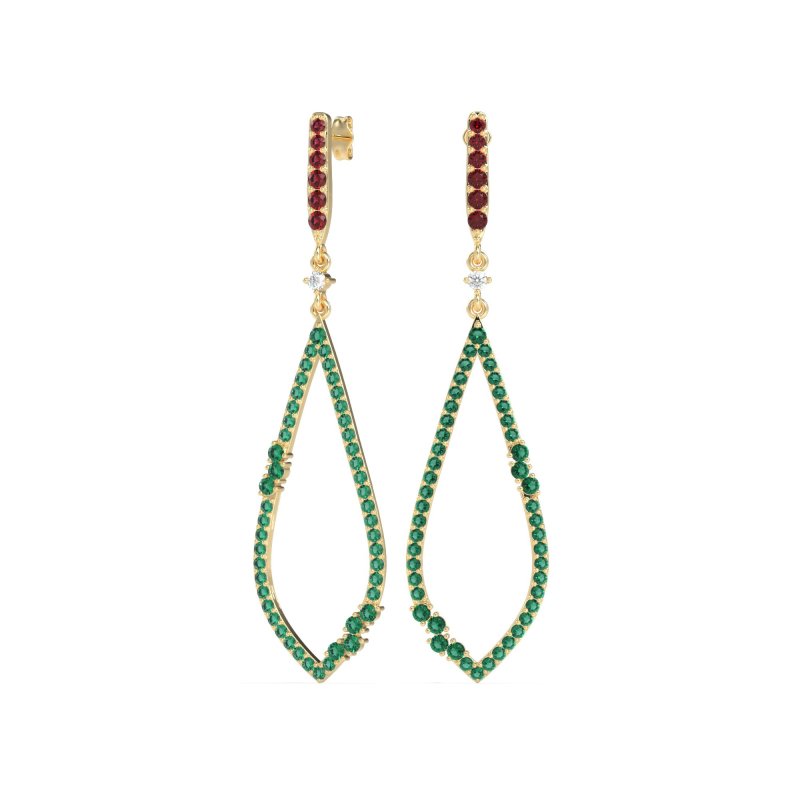 Pave Tear Drop Dangling Earrings