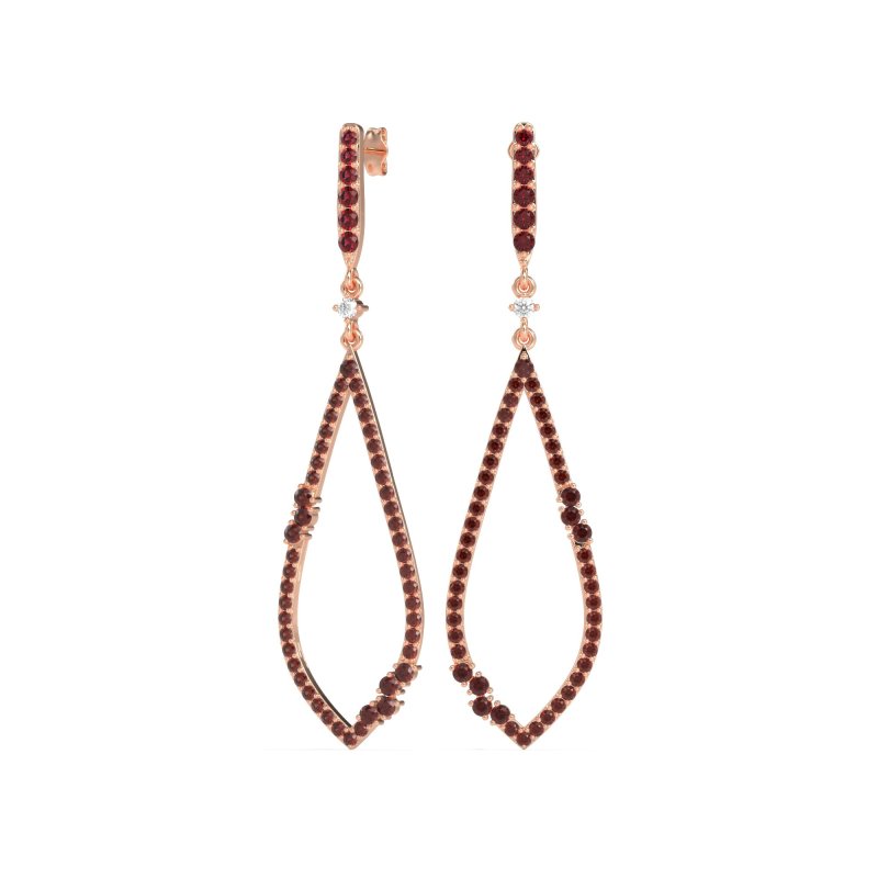 Pave Tear Drop Dangling Earrings
