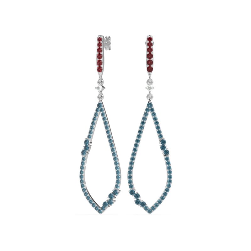 Pave Tear Drop Dangling Earrings
