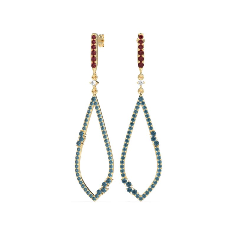 Pave Tear Drop Dangling Earrings