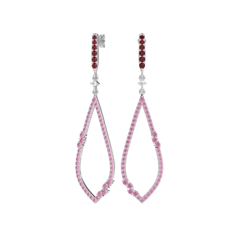 Pave Tear Drop Dangling Earrings