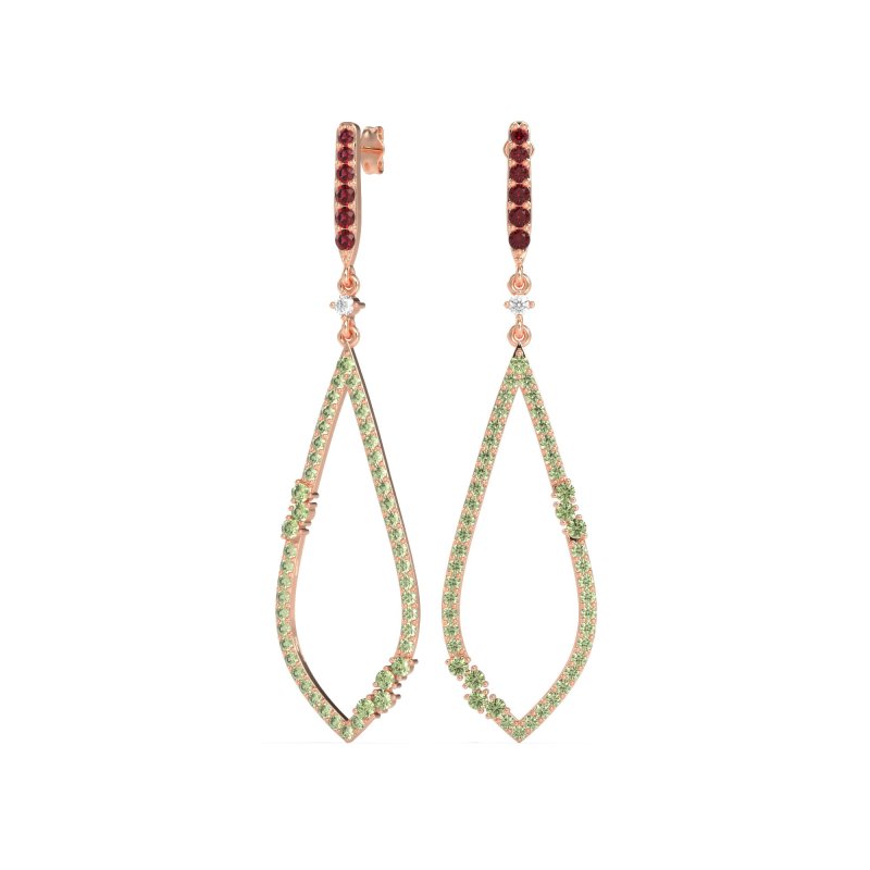 Pave Tear Drop Dangling Earrings
