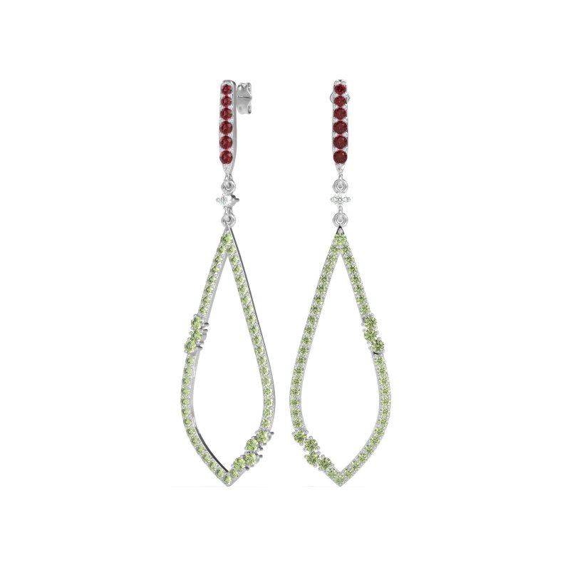 Pave Tear Drop Dangling Earrings