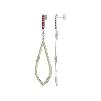 Pave Tear Drop Dangling Earrings