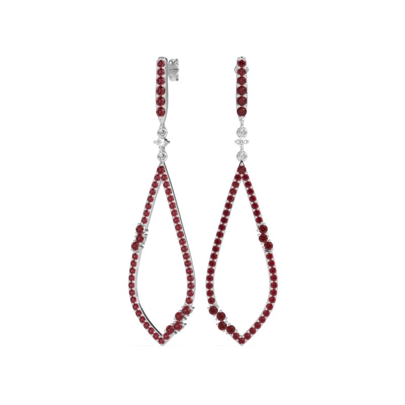 Pave Tear Drop Dangling Earrings