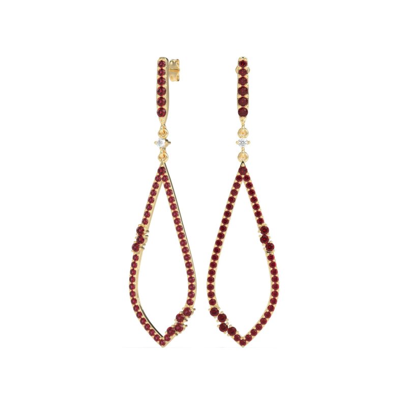 Pave Tear Drop Dangling Earrings