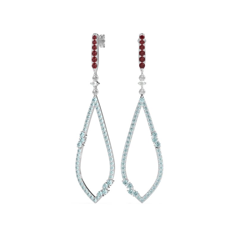 Pave Tear Drop Dangling Earrings