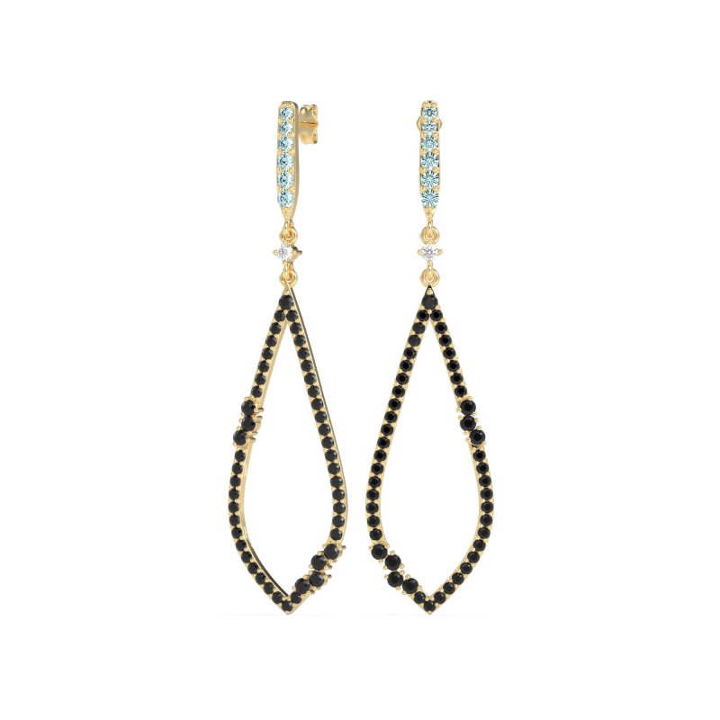 Pave Tear Drop Dangling Earrings